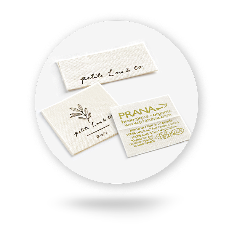 Lot De 100 Étiquettes En Coton Imprimées à La Main - Labels Tissu Pour Vêtements DIY, 1,5 X 3,8 Cm